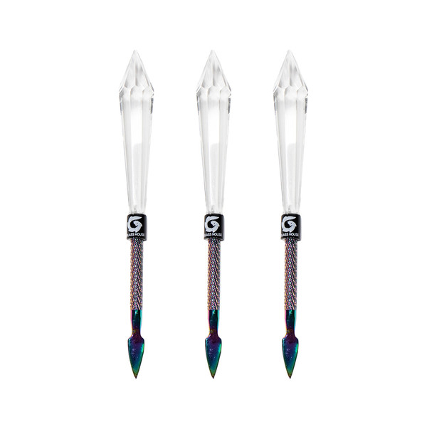 Glass House Crystal Arrowhead Iridescent Steel Dabber Tool 3PK (SGD-014) Glass House Crystal Arrowhead Iridescent Steel Dabber Tool 3PK (SGD-014)