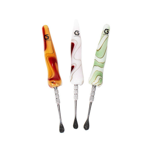Glass House Marble With Steel Scoop Dabber Tool 3PK (SGD-011) Glass House Marble With Steel Scoop Dabber Tool 3PK (SGD-011)