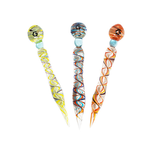 Glass House Spiral Marbled Top Dabber Tool 3PK (GD-85)