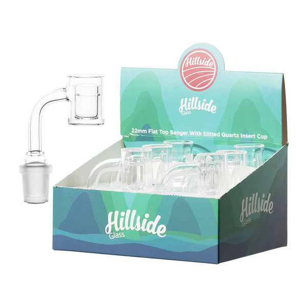 Hillside Glass 22MM Banger With Cup Display Of 6 (DLQ-104-14)