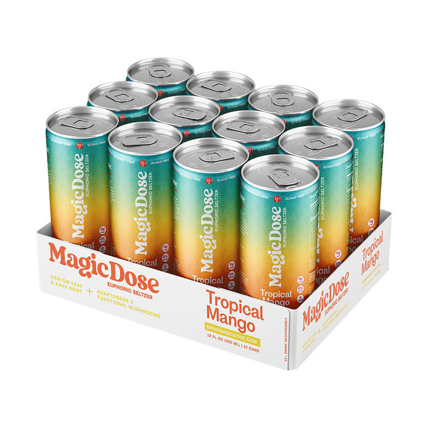 Magic Dose Kratom + Kava + Mushroom Infused Euphoric Seltzer Pack Of 12