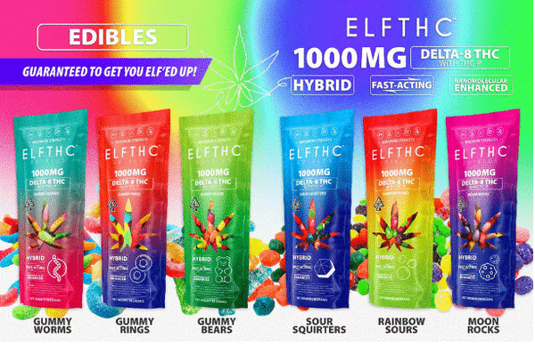 **CLOSEOUT** ELF THC - Delta 8 + THCP Edibles  ( 1000MG / Display of 7 )