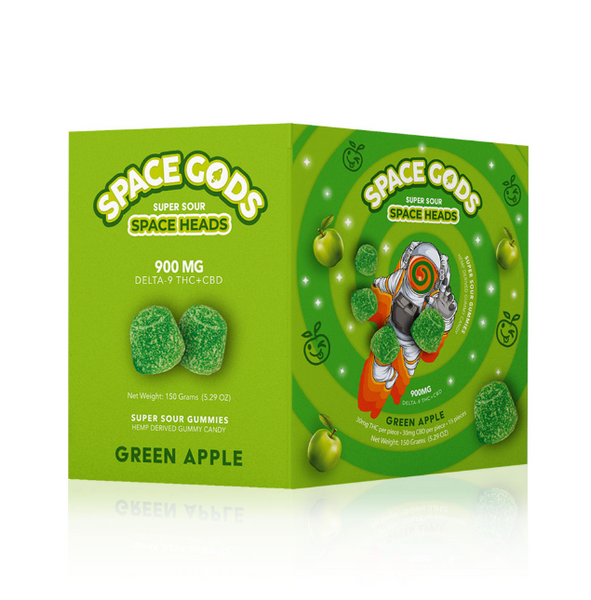 Space Gods - Delta 9 + CBD Super Sour Space Heads (900mg Per Pack / Display of 5 Packs)