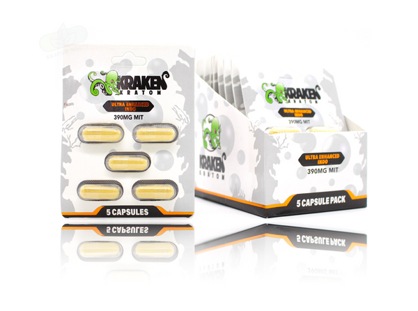 Kraken - Ultra Enhanced Indo 390mg MIT Blister Capsules ( 5 Caps per Pack / Display of 12 Packs )