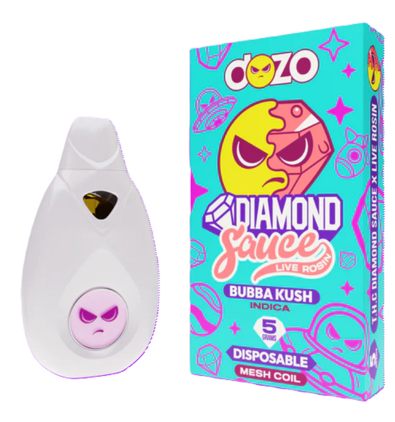 DOZO - THC Diamonds SAUCE Live Rosin 5G Disposable Display of 5 ( 5,000MG )