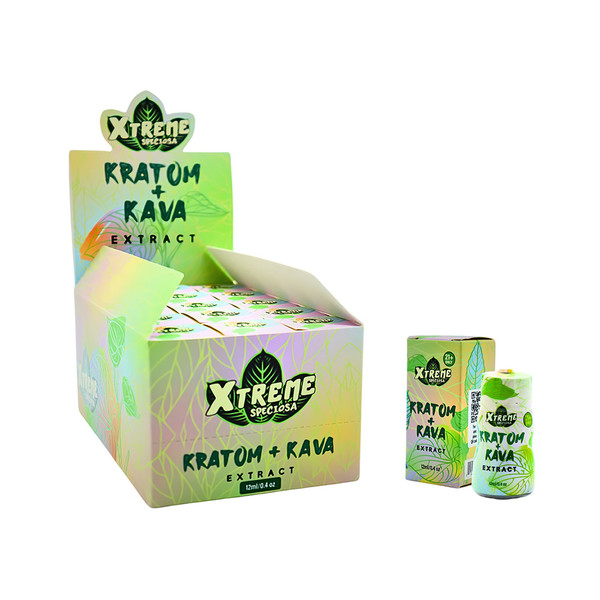 Xtreme Kratom + Kava Extract Shot Display Of 15 (12ML)
