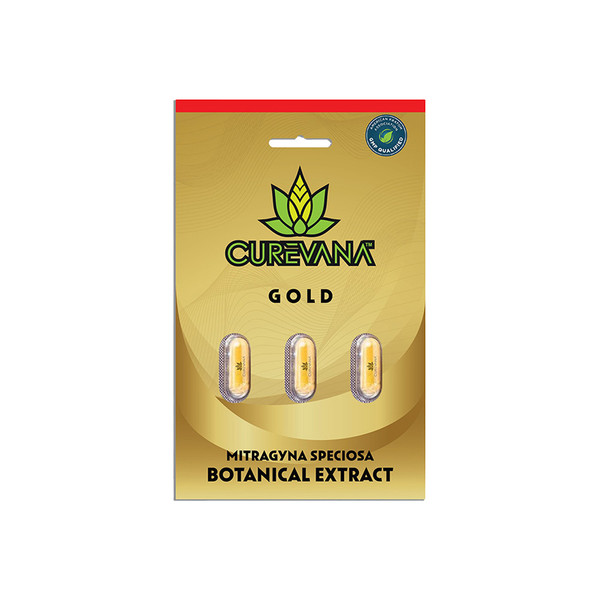 **CLOSEOUT** Curevana Kratom Gold Extract Capsule Blister Packs Display Of 10