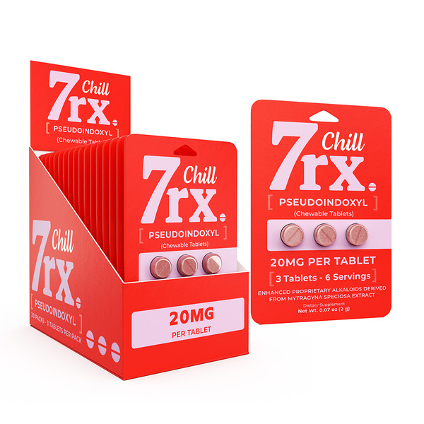 7rx Chill Edition Psuedoindoxyl Alkaloid Chewable Tablets (20MG) Red