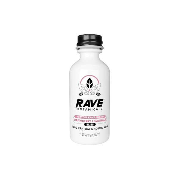 Rave Botanicals Kratom Kava Extract Blend Shots Display of 12 (60ML)