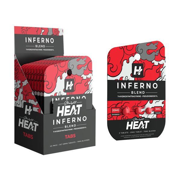 Straight Heat Kratom Inferno Blend 7 Hydroxy + Pseudo 3CT Tablets (25MG)