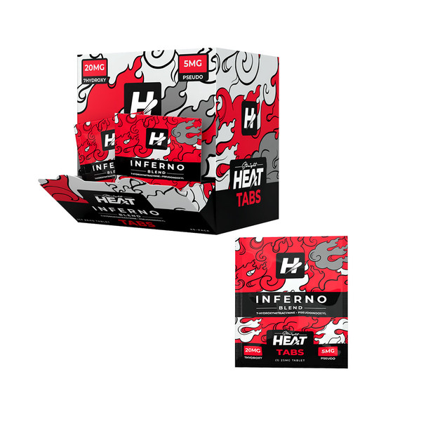Straight Heat Kratom Inferno Blend 7 Hydroxy + Pseudo 1CT Tablets Display of 25 (25MG)
