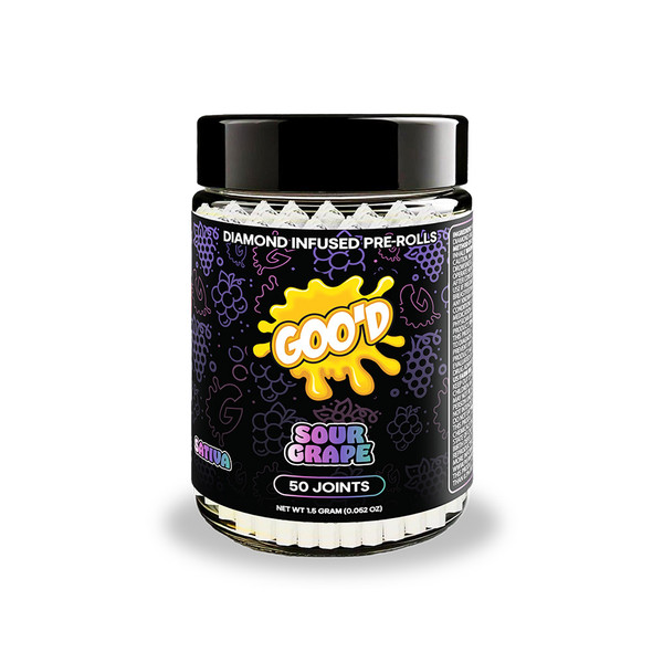 Goo'd Extracts Live Resin Diamond Infused Pre Rolled 1.5G Joint Jar (50CT)