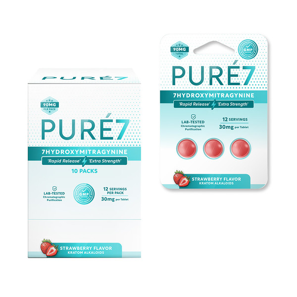 Pure7 Kratom 7 Hydroxy Rapid Release 3CT Tablets (30MG)