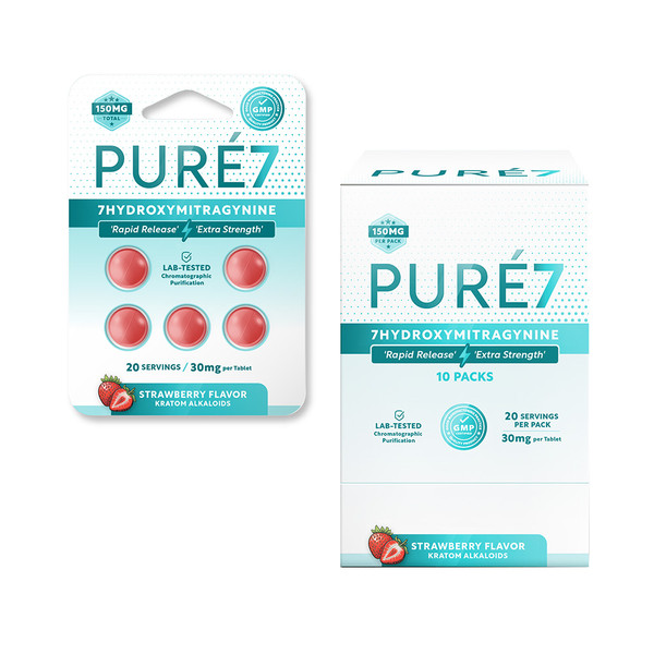 Pure7 Kratom 7 Hydroxy Rapid Release 5CT Tablets (30MG)