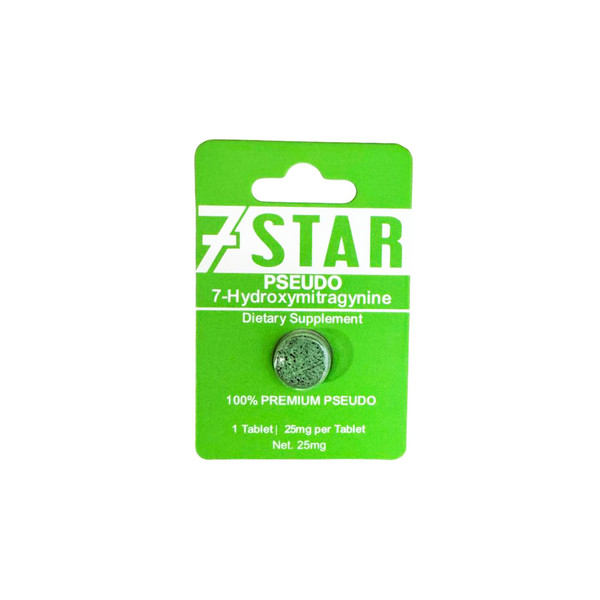 7 Star Kratom PSEUDO 7 Hydroxy 1CT Tablets Display Of 18 (25MG) GREEN