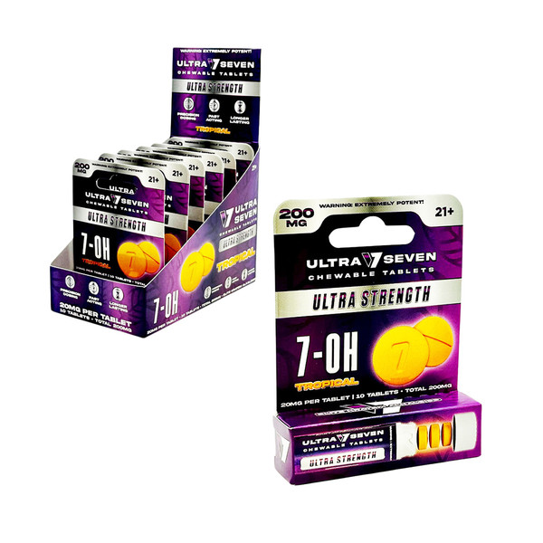 Ultra 7 Seven 7 Hydroxymitragynine 10CT Chewable Tablets Display Of 6 (20MG)