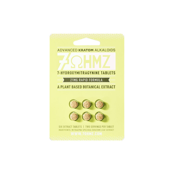 7OHMZ Advanced Kratom Alkaloids 7 Hydroxy Rapid Formula 6ct Tablets (21MG) LIME GREEN