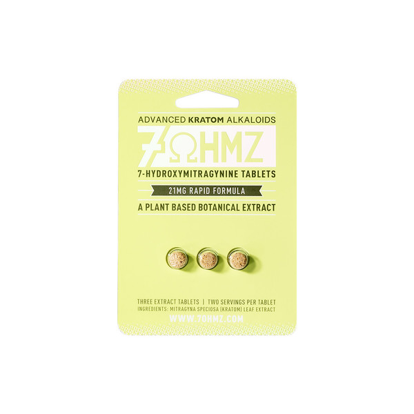 7OHMZ Advanced Kratom Alkaloids 7 Hydroxy Rapid Formula 3CT Tablets (21MG) LIME GREEN