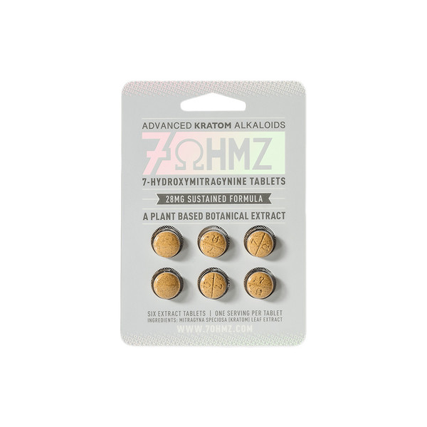 7OHMZ Advanced Kratom Alkaloids 7 Hydroxy Sustained Formula 6CT Tablets (28MG) LIGHT BLUE