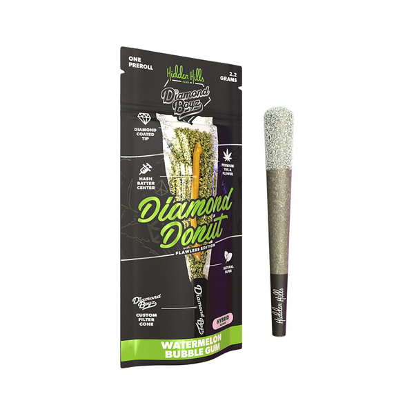 Hidden Hills Club Diamond Boyz Diamond Donut Pre Roll Display Of 10 (2.2G)