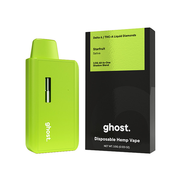 Ghost Hemp Shadow Blend D6 + THCA Liquid Diamonds Disposable Vape Display Of 5 (3.5G)