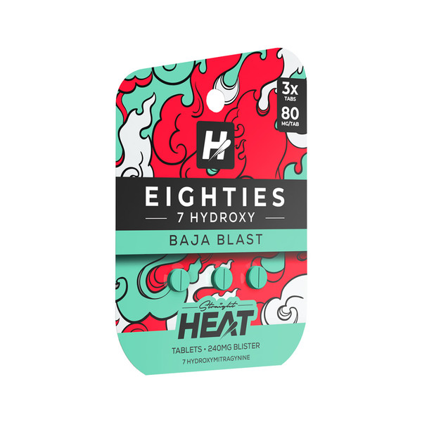 Straight Heat Kratom Eighties Edition High Potency 7 Hydroxy Tablets (80MG)