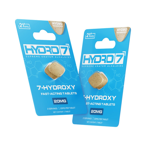 Hydro 7 Supreme Kratom Alkaloids Fast Acting 7 Hydroxy Tablets 1CT Display Of 100 (20MG)