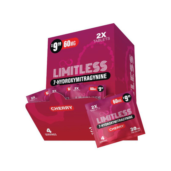 Limitless 7 Hydroxymitragynine Tablets 2CT Tablets Display Of 40 (30MG)