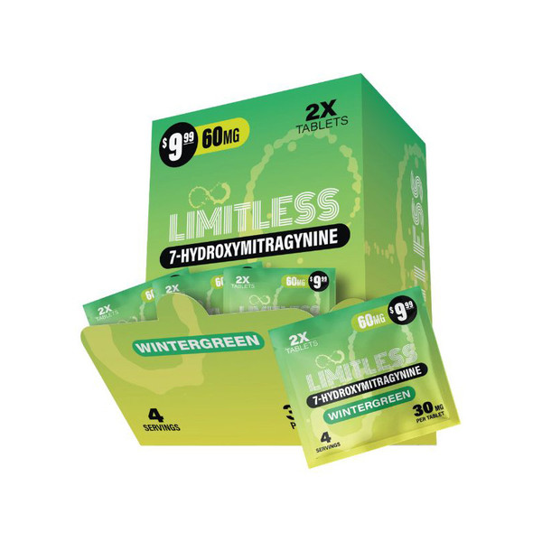 Limitless 7 Hydroxymitragynine Tablets 2CT Tablets Display Of 40 (30MG)