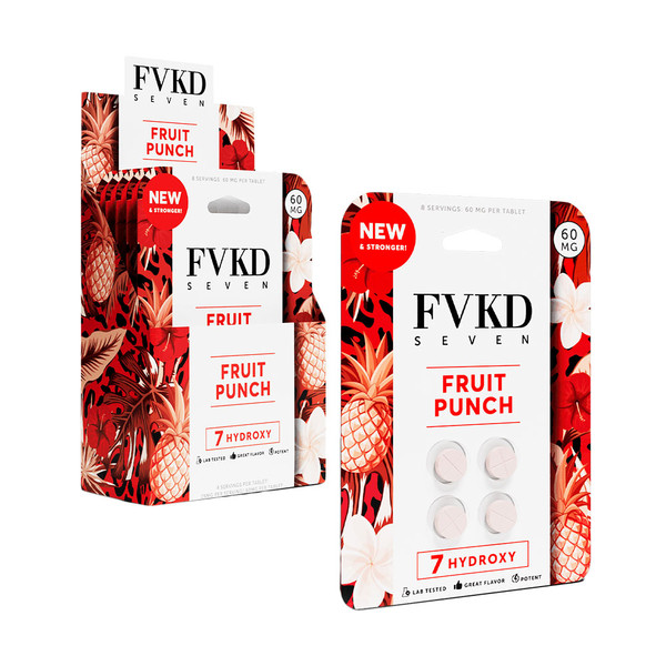FVKD Seven Highly Potent 7 Hydroxy Kratom 4CT Tablets Display Of 5 (60MG)