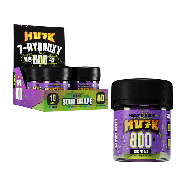HU7K Kratom Alkaloids Smashers Blend XL 7 Hydroxy Tablets 20CT Jars (40MG)