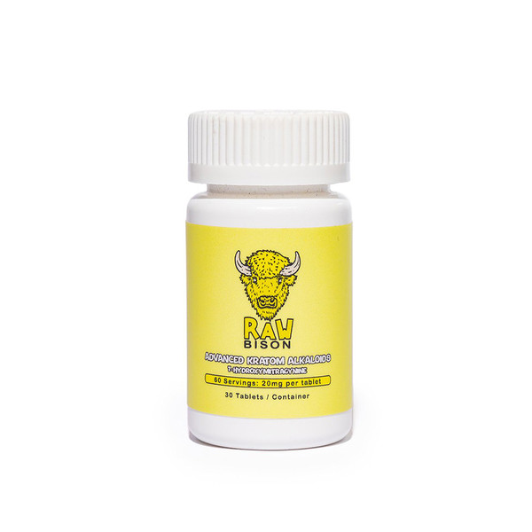 Raw Bison Advanced Kratom Alkaloids 7 Hydroxy Tablets Jar (20MG)