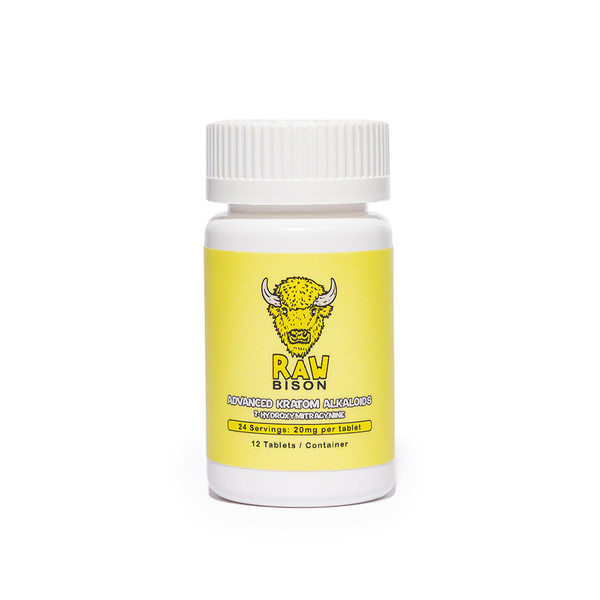 Raw Bison Advanced Kratom Alkaloids 7 Hydroxy Tablets Jar (20MG)