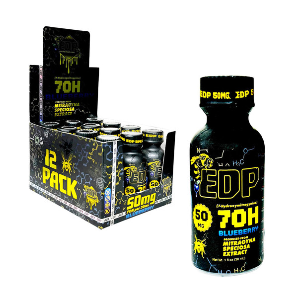 EDP 7OH MIT Kratom 30ML Extract Shots Display of 12 (50MG)