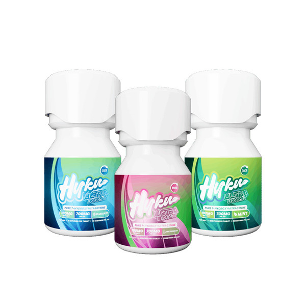Hyku Ultra Boost Edition Pure 7 Hydroxymitragynine 7CT Tablets Jars (100MG)
