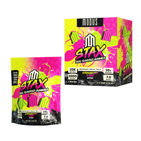 Modus STAX Edition Dual Flavored D8 + D9 + THCH + THCP Infused Gummies Display Of 5 (10000MG)