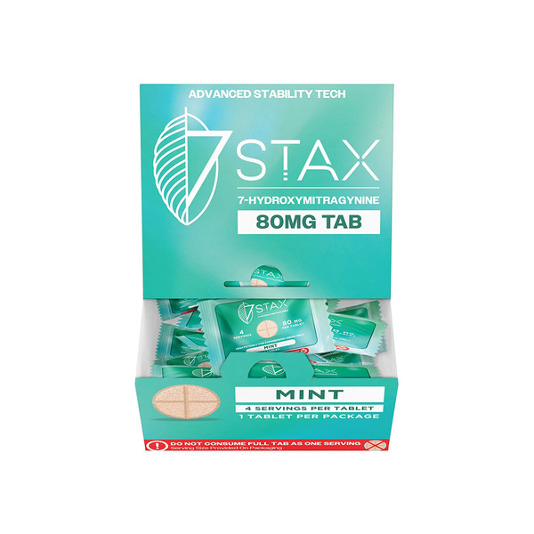 7STAX Premium Kratom Alkaloids 7 Hydroxy 1CT Tablets Display Of 30 (80MG)