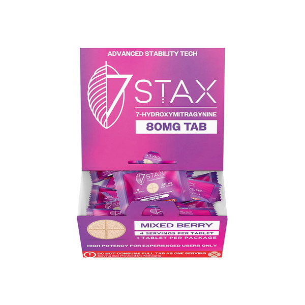 7STAX Premium Kratom Alkaloids 7 Hydroxy 1CT Tablets Display Of 30 (80MG)