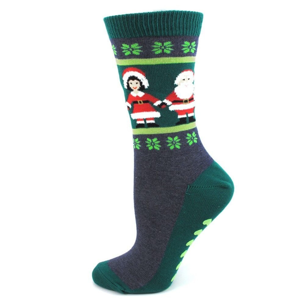 Women's Heather Denim Mr. and Mrs. Claus Socks