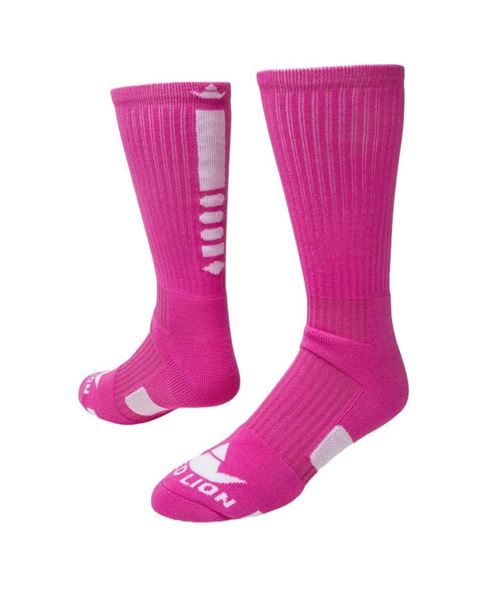 Legend 2.0 Crew Sports Socks - Neon Pink White