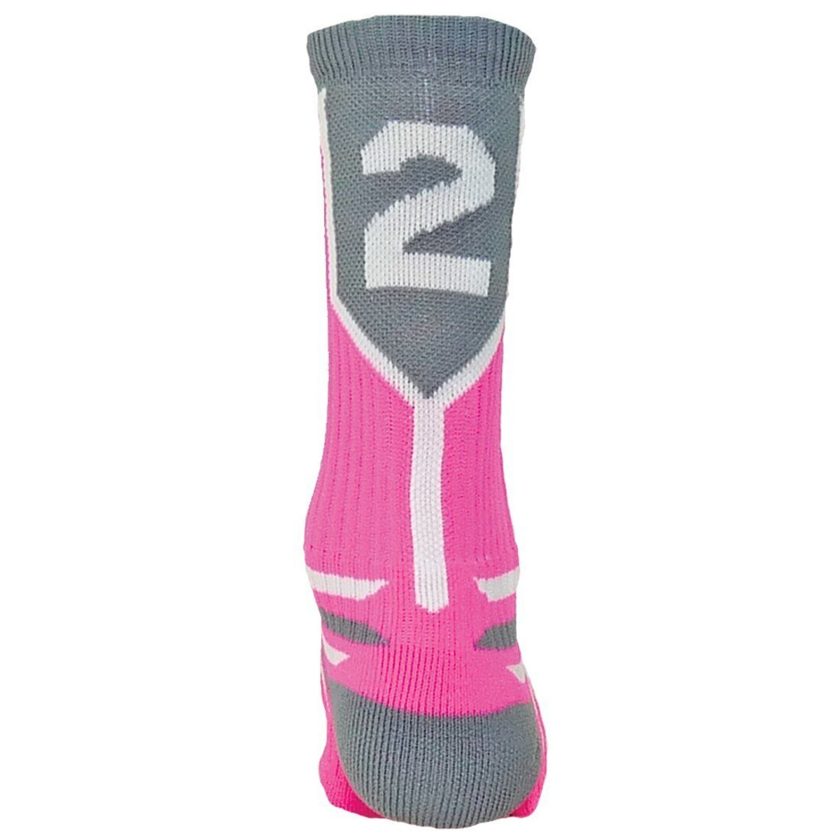 Prime Numbers Crew Sports Socks - (Single Sock) Neon Pink #2