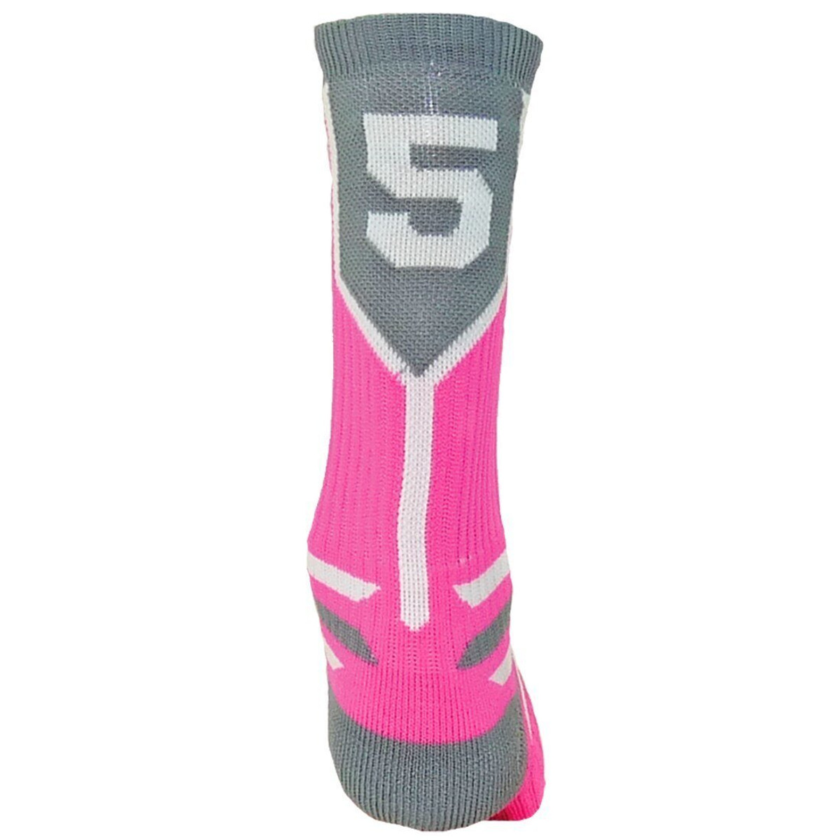 Prime Numbers Crew Sports Socks - (Single Sock) Neon Pink #5