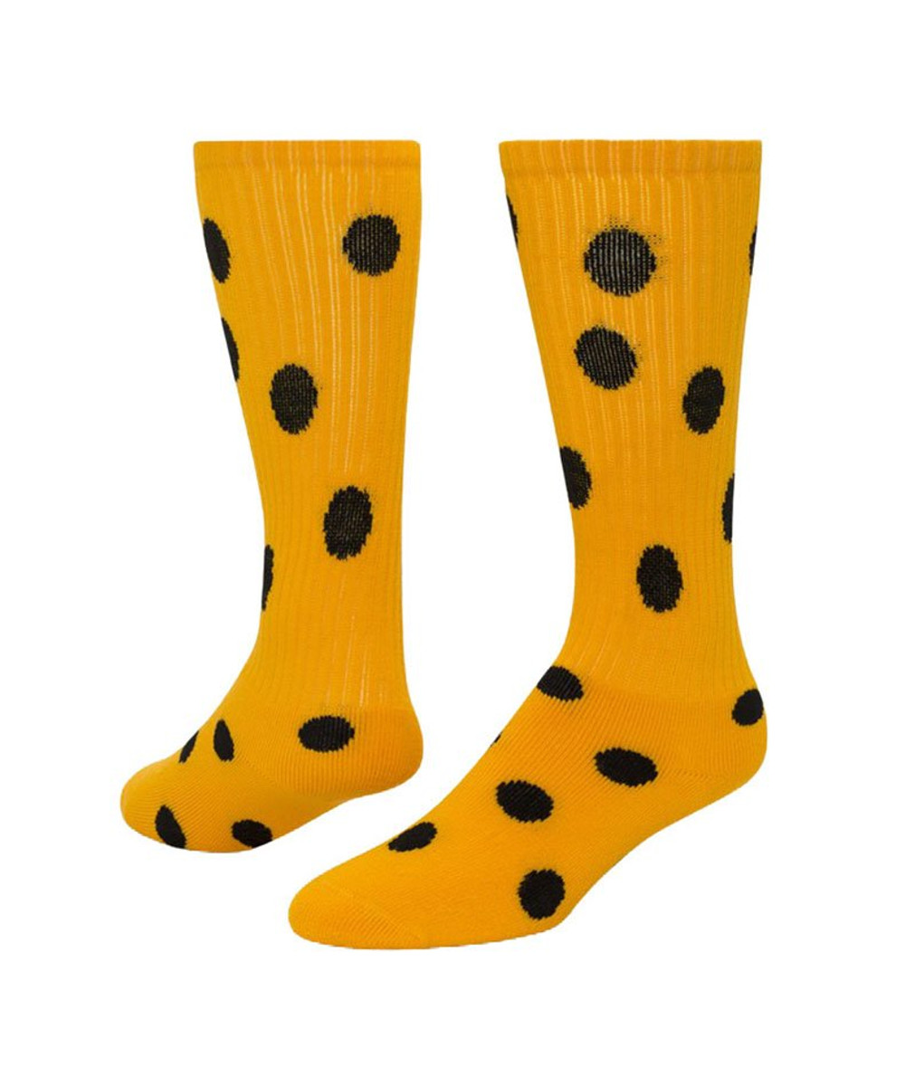 Dots Knee High Sports Sock - Gold Black