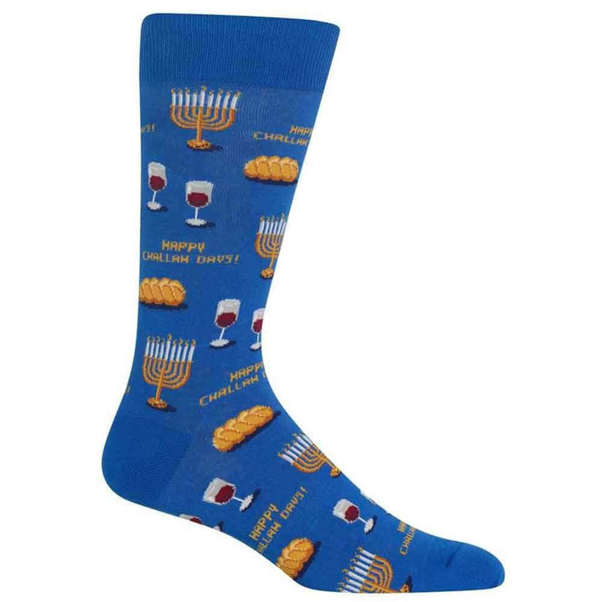 Men's Blue Happy Challah Days Socks