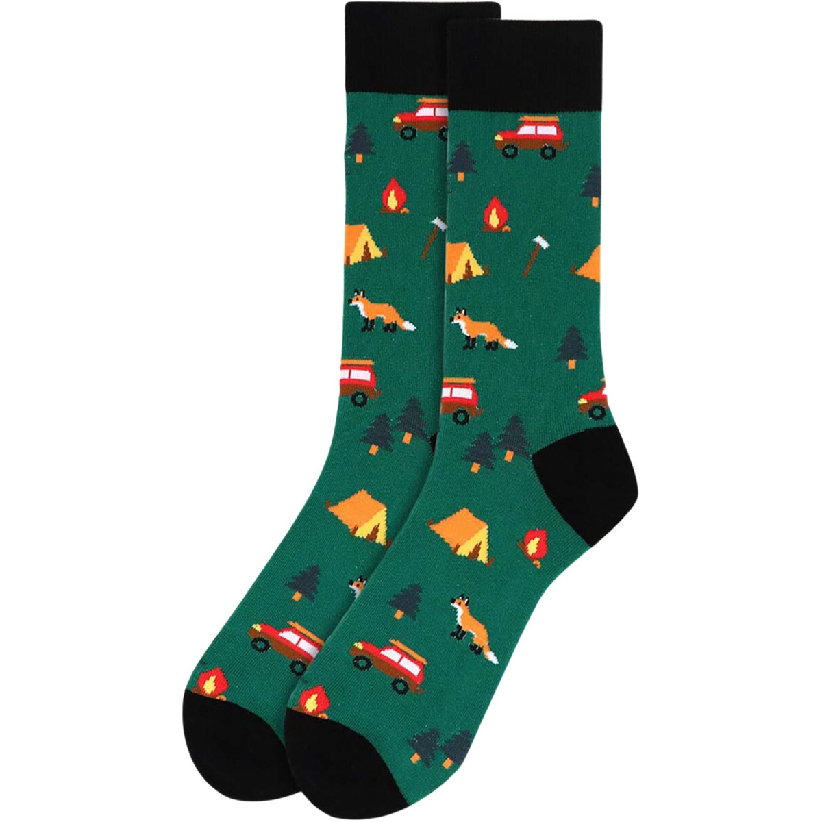 Men's Camping Novelty Socks - Green