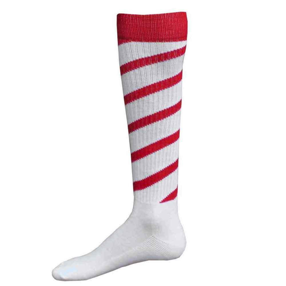 Cyclone Knee High Sports Socks - White Red - Small