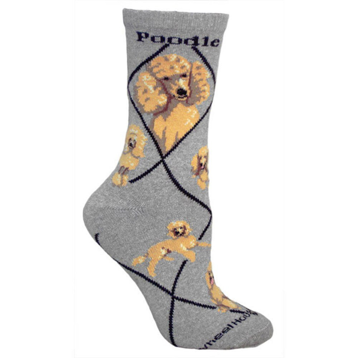 Apricot Poodle Crew Novelty Socks