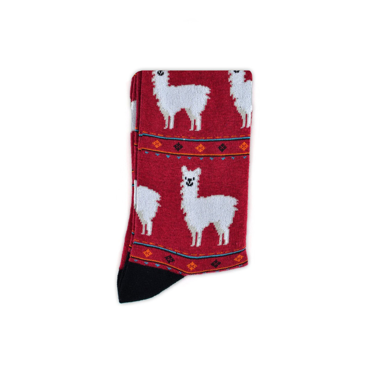 Men's Alpaca Crew Novelty Socks - Burgundy