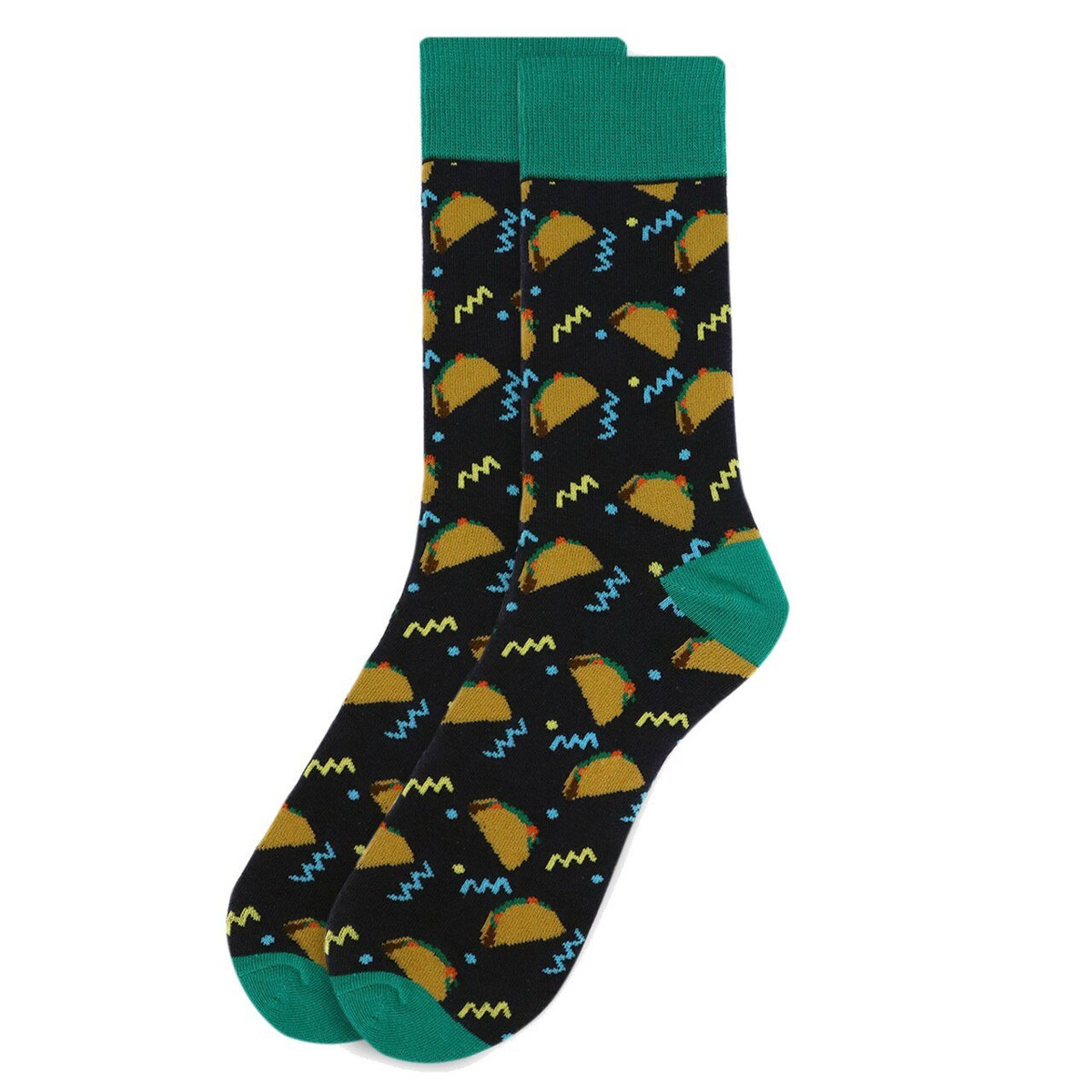 Men's Taco Party Crew Novelty Socks - Navy