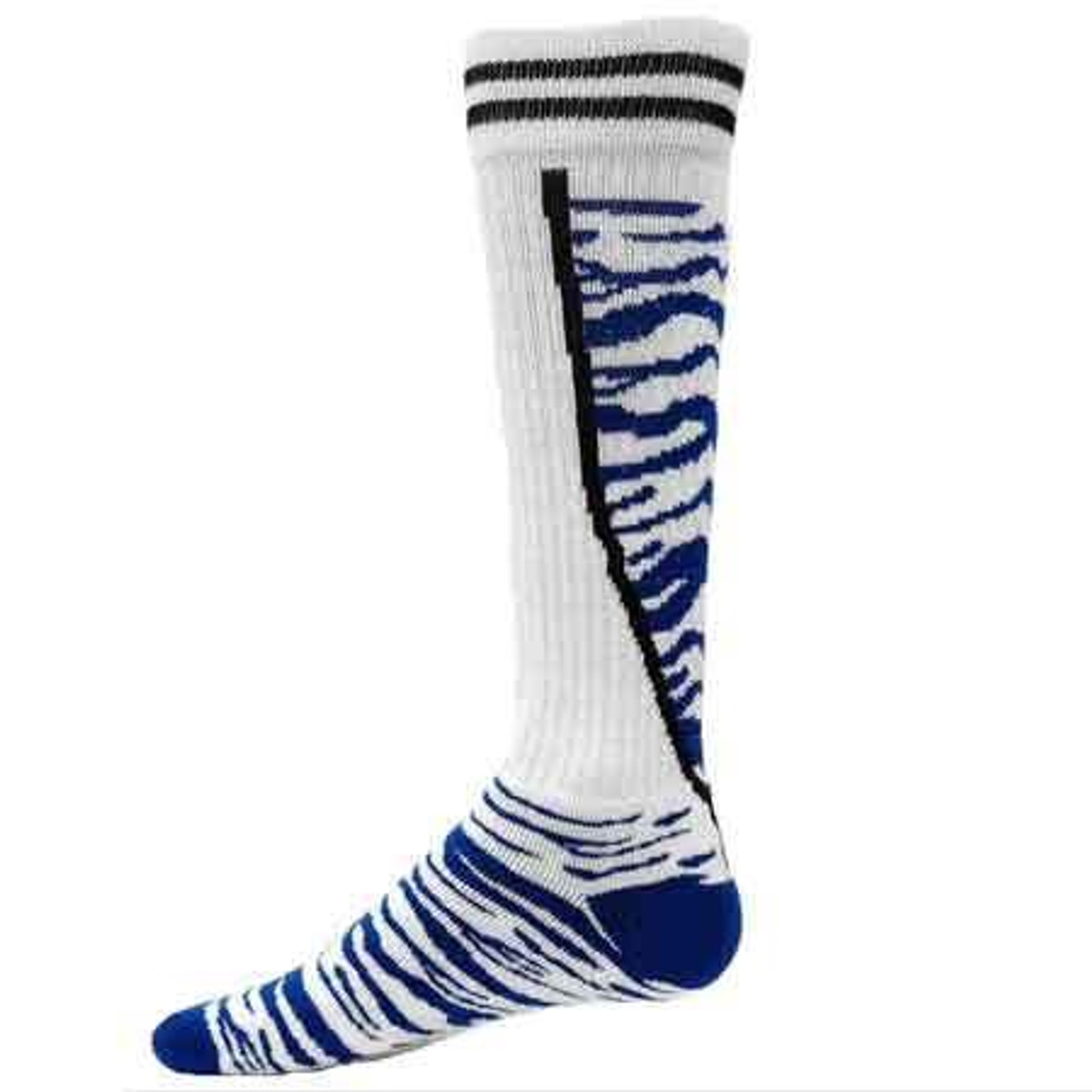 Top Cat Knee High Sports Socks - White Royal Blue